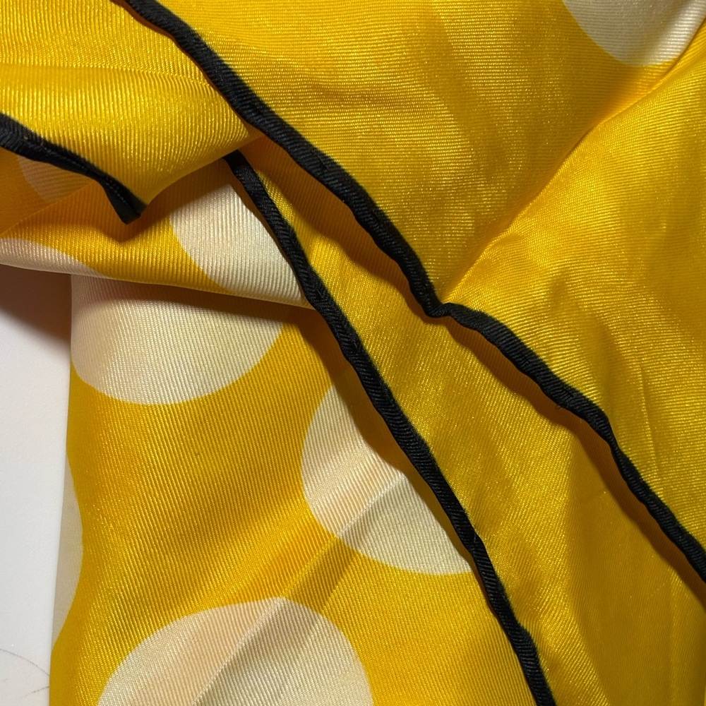 Polka Dot Vintage Scarf Jean Ete Yellow